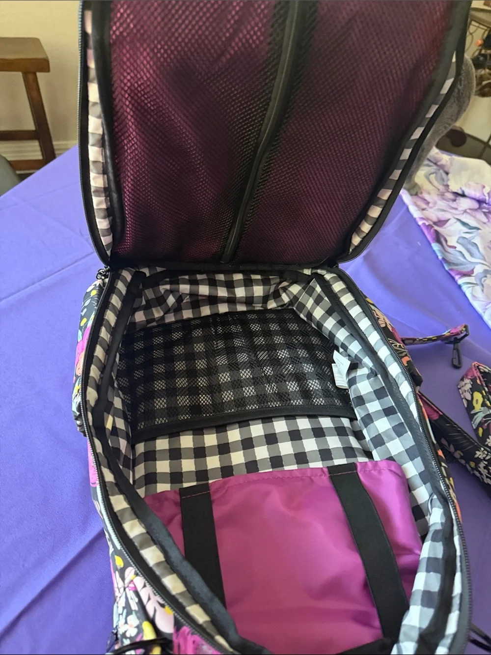 Ju-Ju Be Be Right Back Backpack Diaper Bag In Black and Bloom